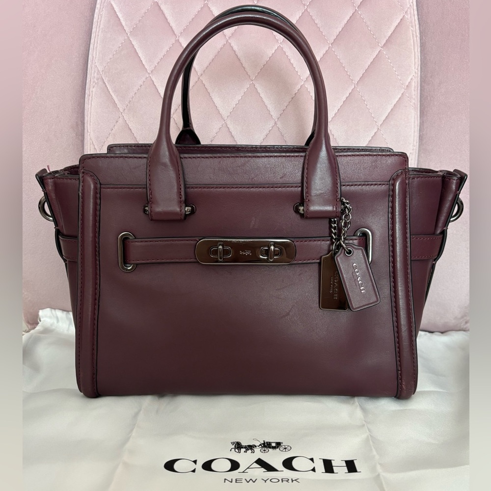 Coach Swagger 27 Oxblood Handbag Purse